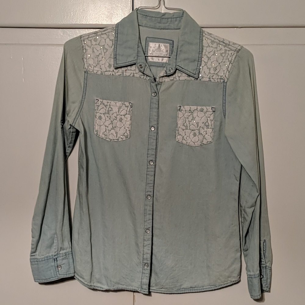 Light denim wash flannel